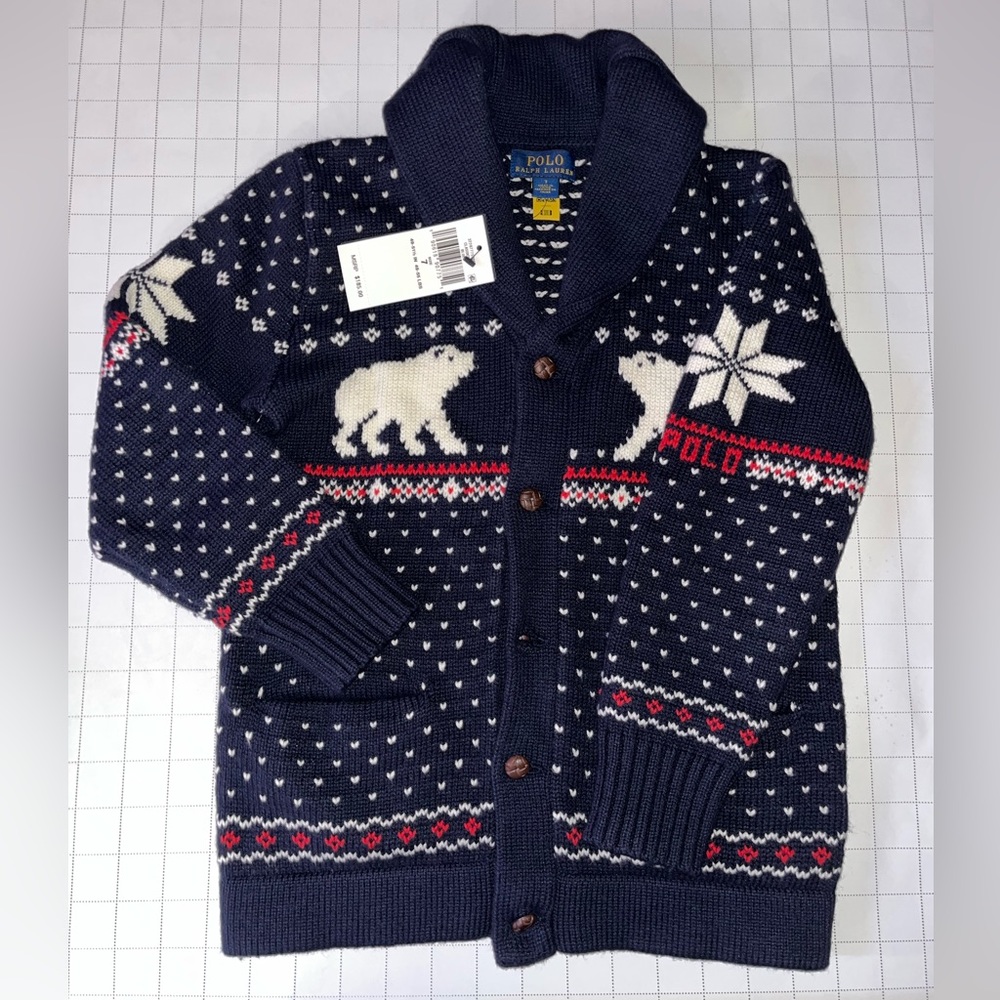 ***NWT*** Beautiful discontinued Polo Ralph Lauren cardigan. Little boys size 7